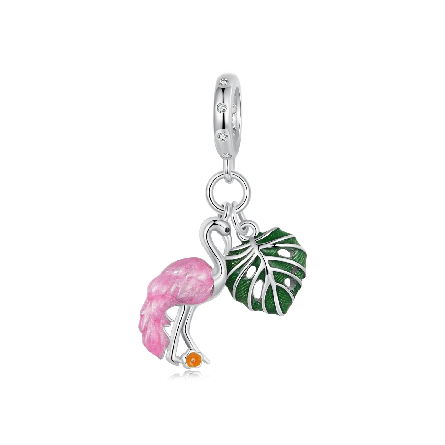 PANDORA Style Flamingo Tortoise Leaf sjarm - SCC2830