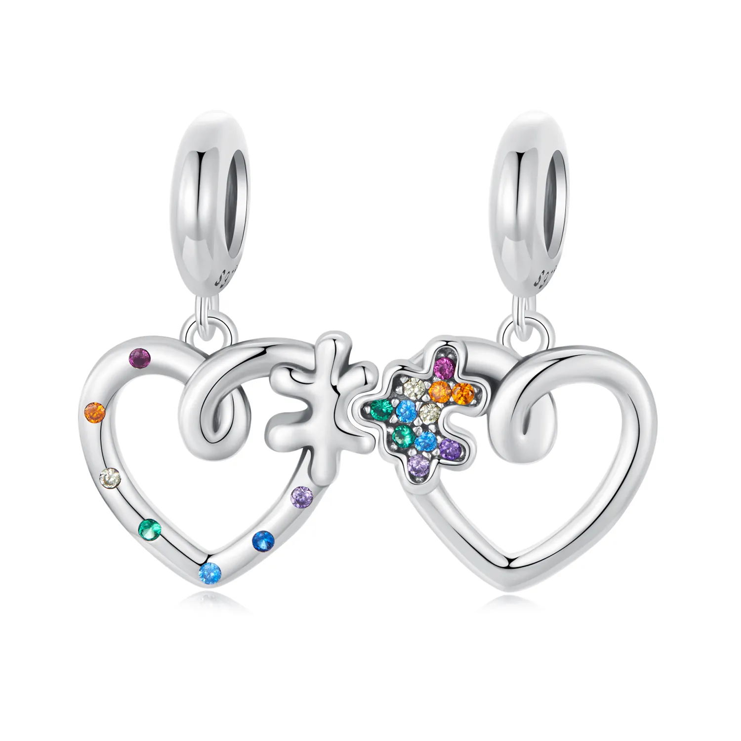 PANDORA Style Hjerte puslespill anheng - SCC2774