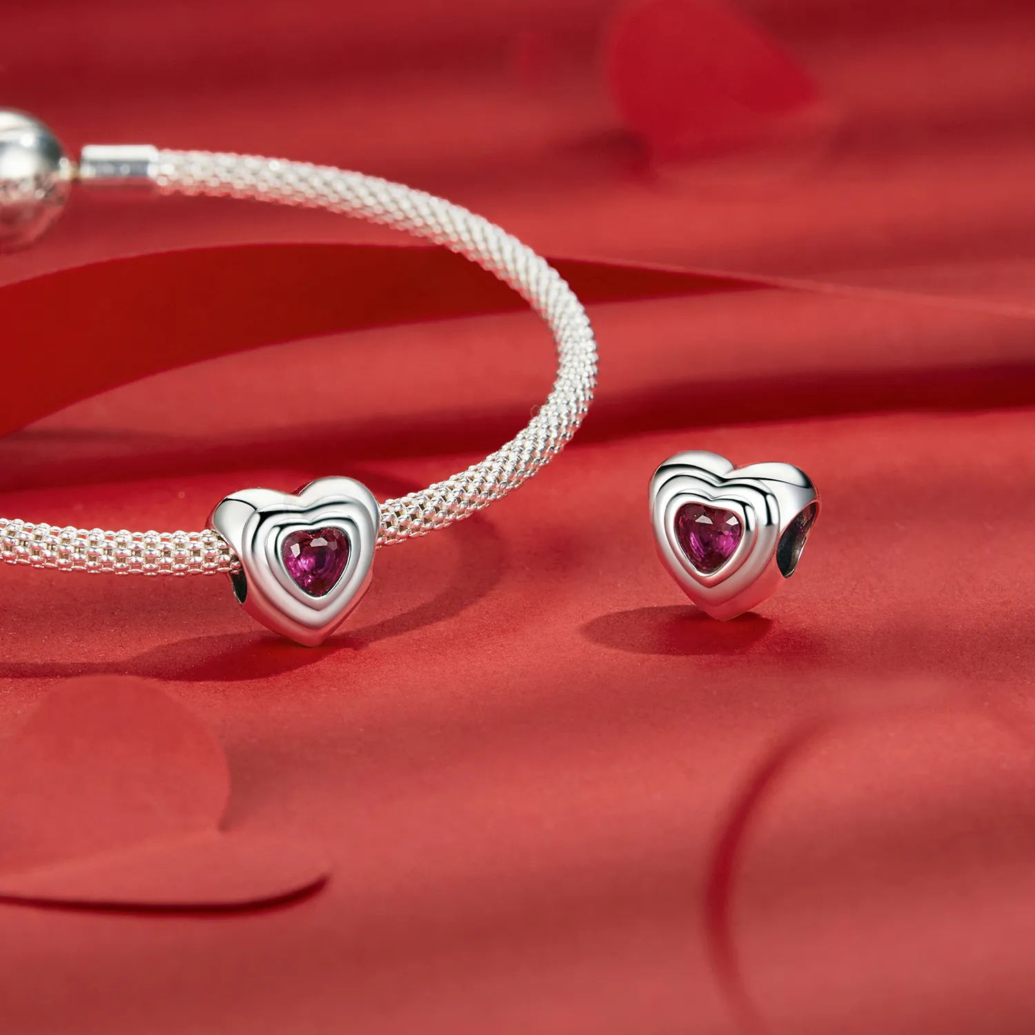 PANDORA Style Love Heart Klassisk Halo sjarm - SCC2776