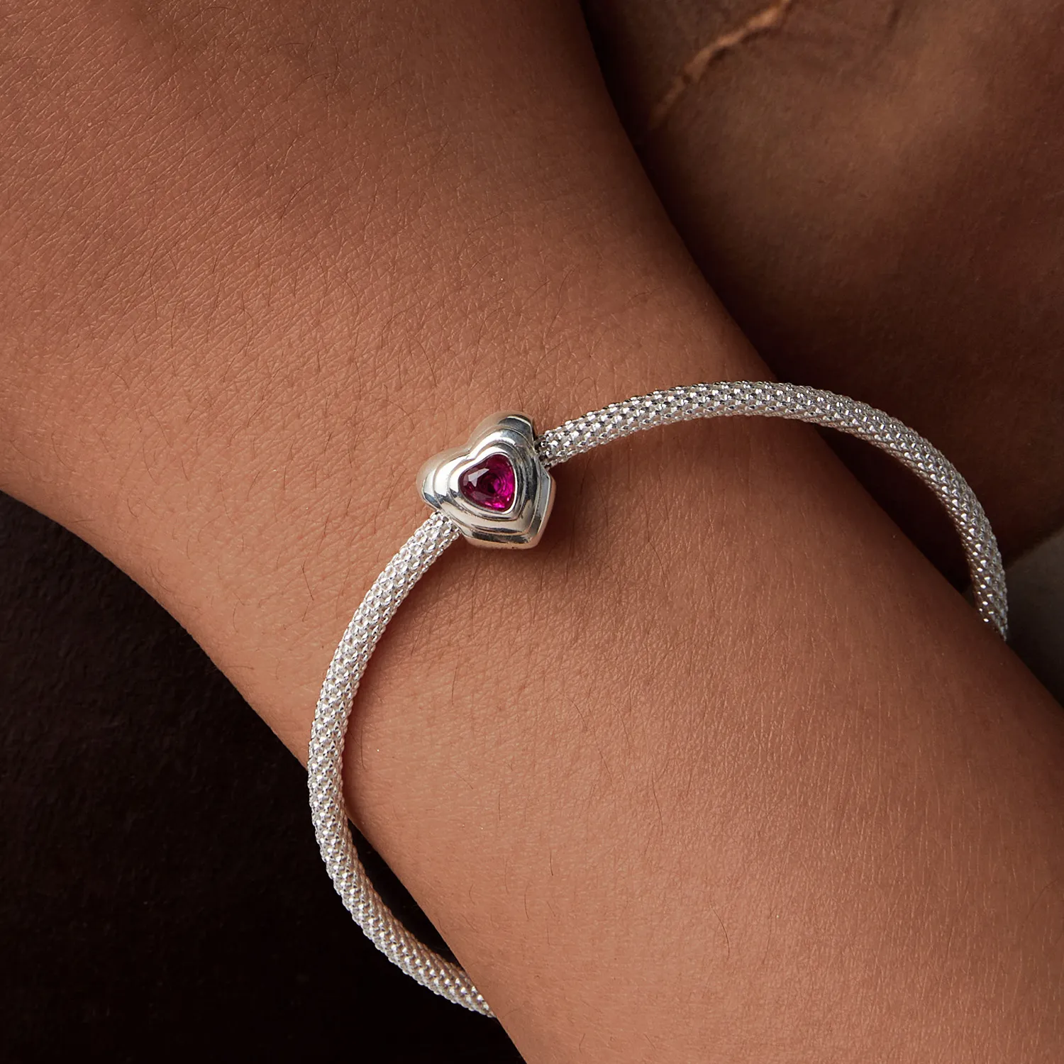 PANDORA Style Love Heart Klassisk Halo sjarm - SCC2776