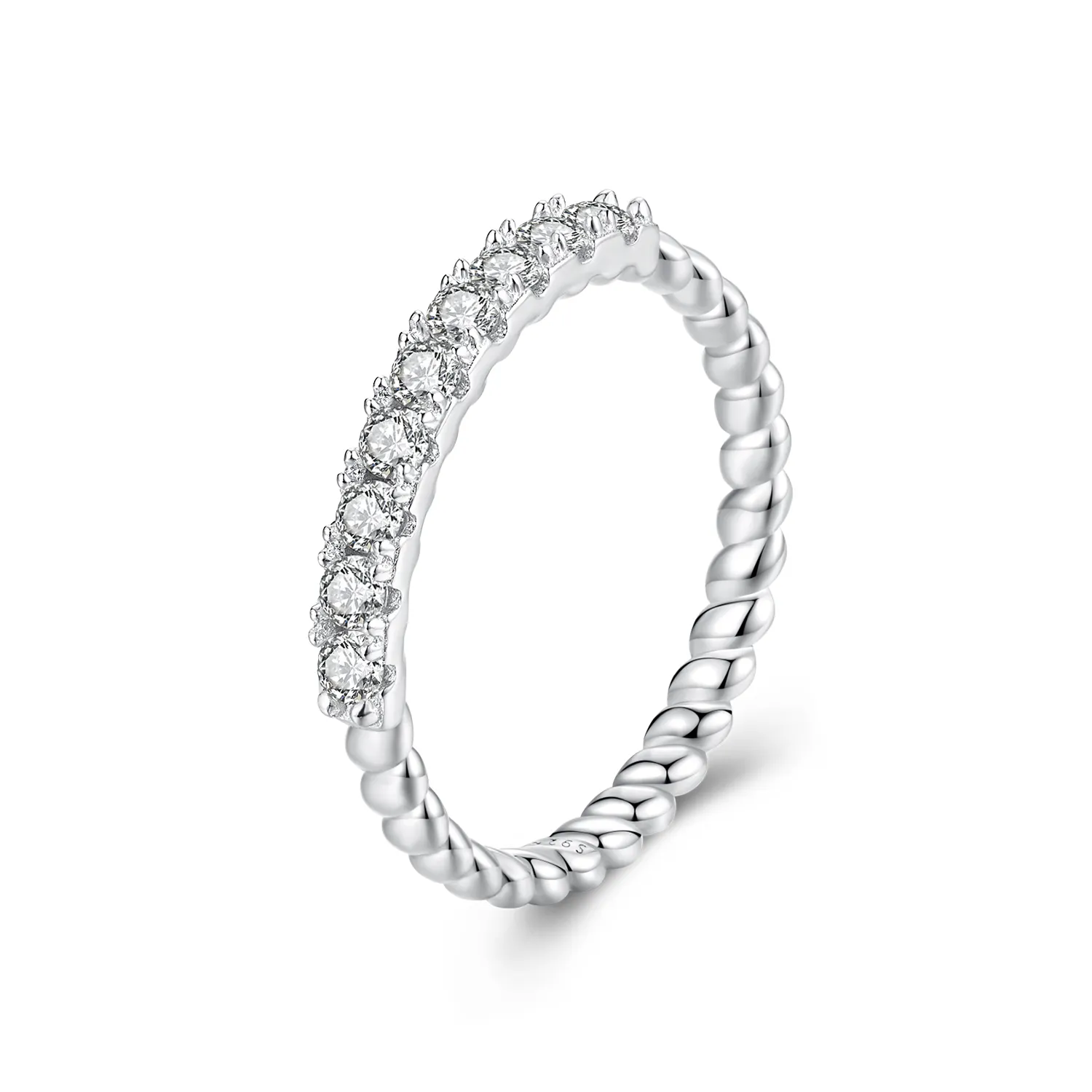 pandora style moissanite strukturert ring ett sertifikat msr052