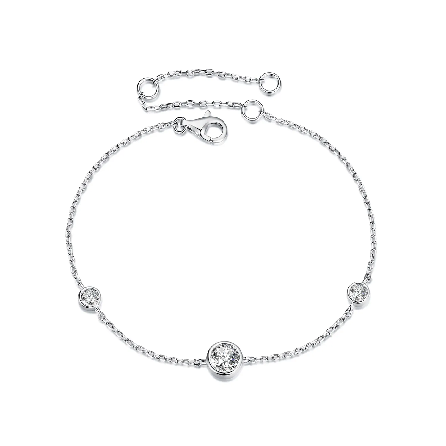 pandora style starry moissanite armbånd med ett sertifikat msb018