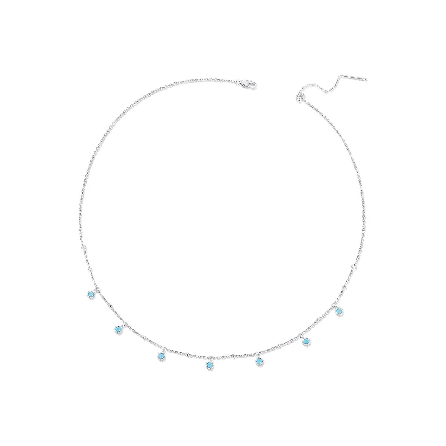 pandora style turkis halskjede bsn388