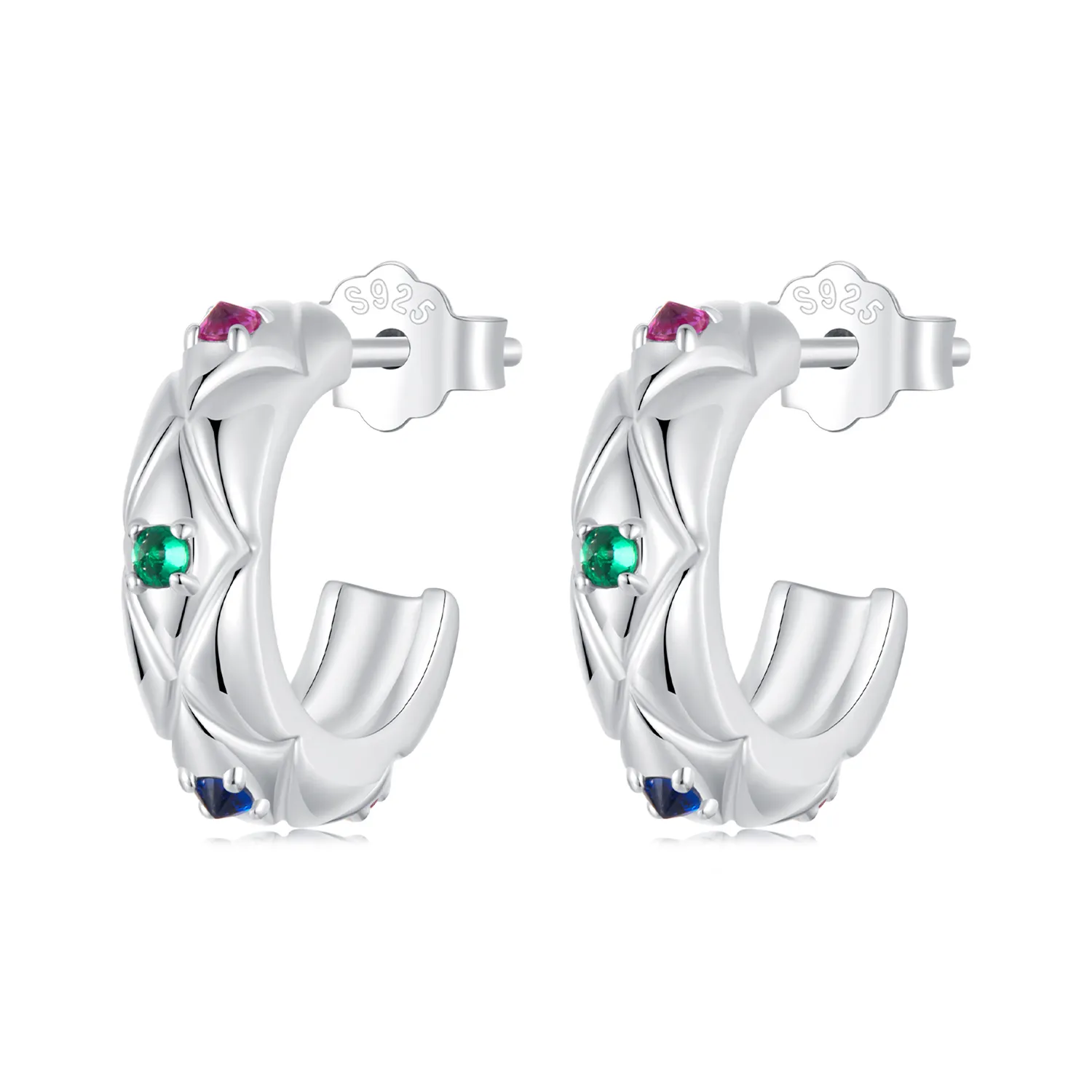 PANDORA Style Vintage øredobber med diamantmønster - BSE1032