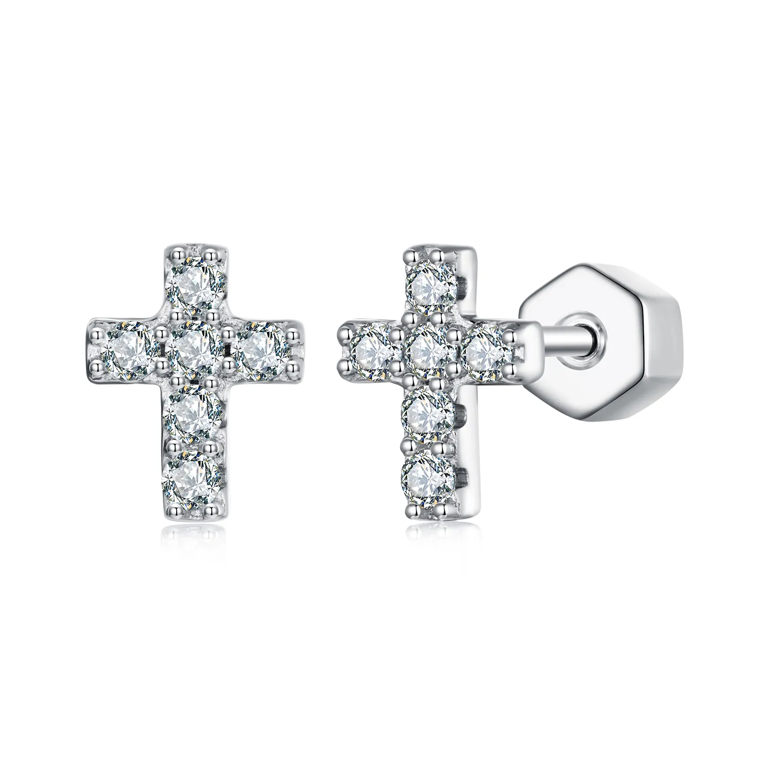 pandora style cross øredobber ett sertifikat mse070