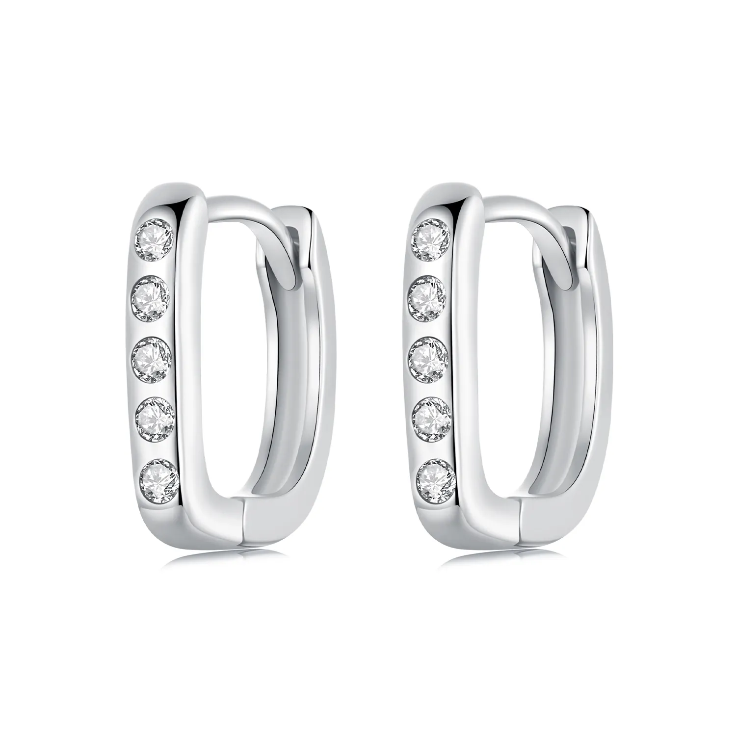 PANDORA Style Enkle D-formede øredobber - BSE1084-WH
