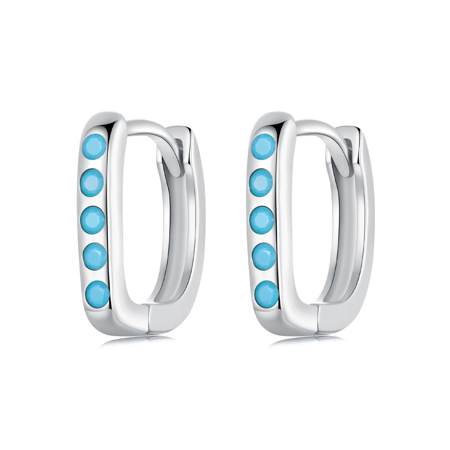 pandora style enkle turkise øredobber bse1084 bu