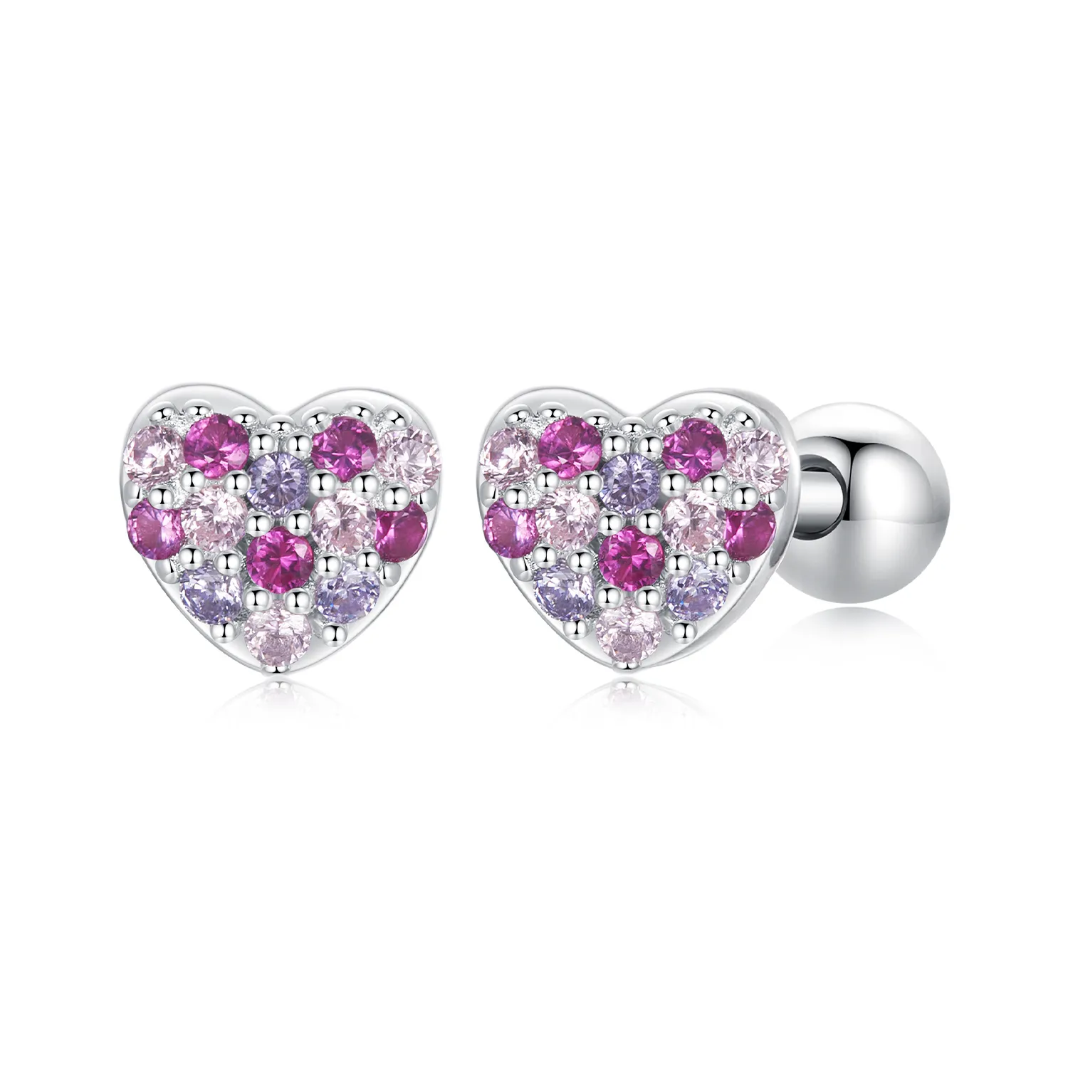PANDORA Style Fargerike hjerteøreringer - BSE1044