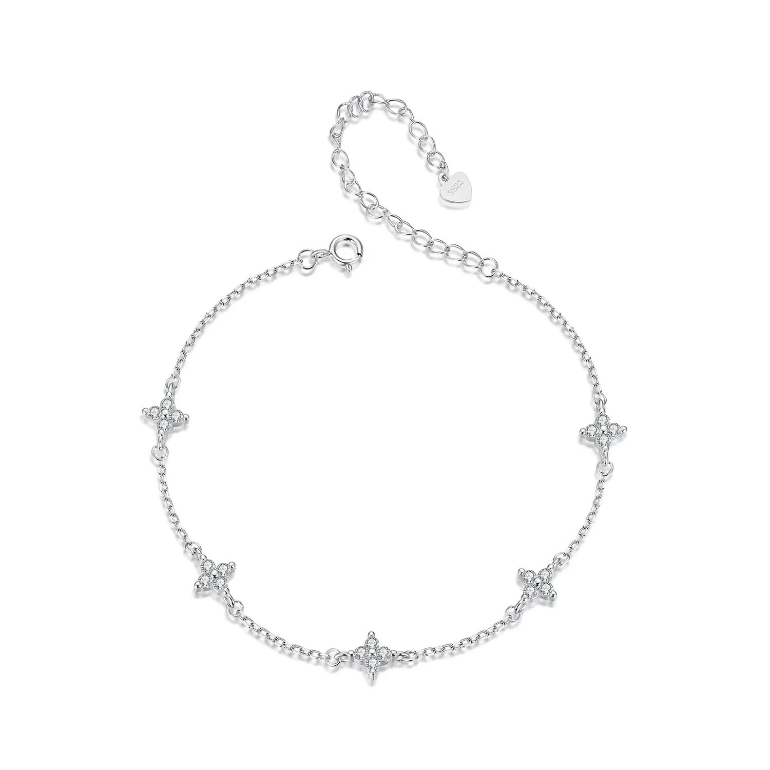 pandora style firkløver anklet bst008