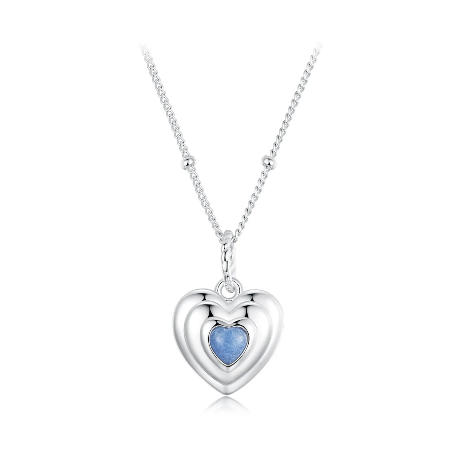 pandora style heart halskjede bsn375