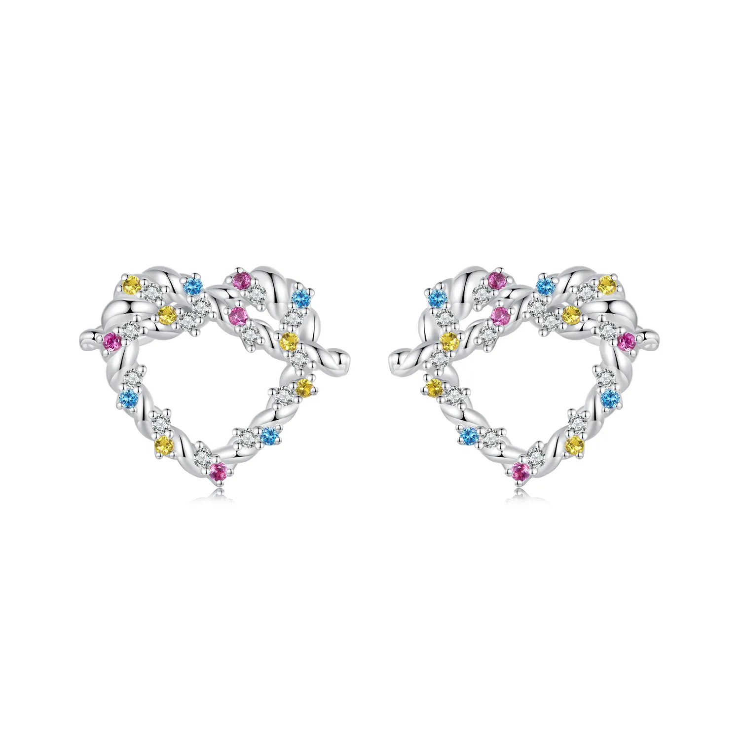 pandora style heart twist øredobber sce1776