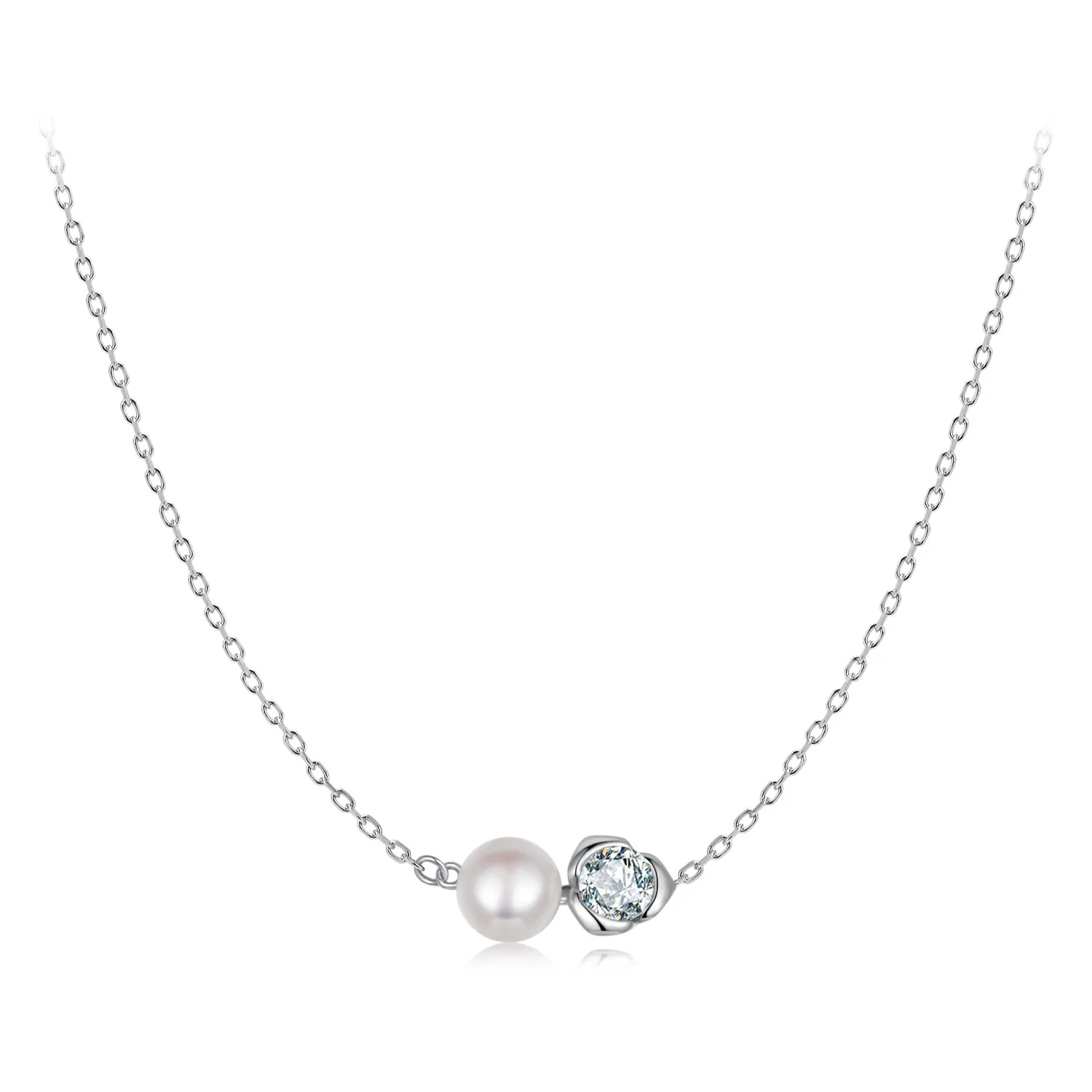 pandora style moissanite rose halskjede med ett sertifikat msn040