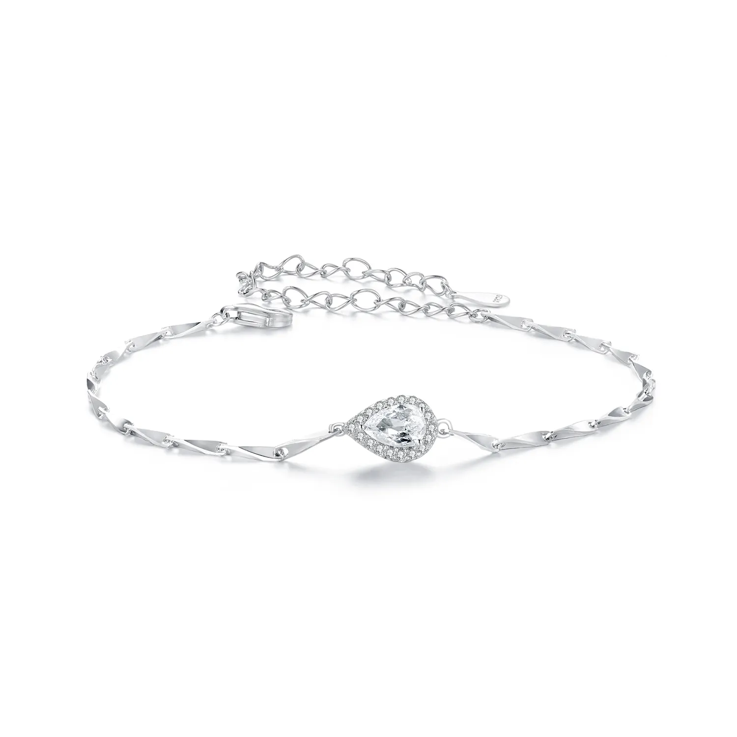 pandora style sparkling water drop armbånd bsb185