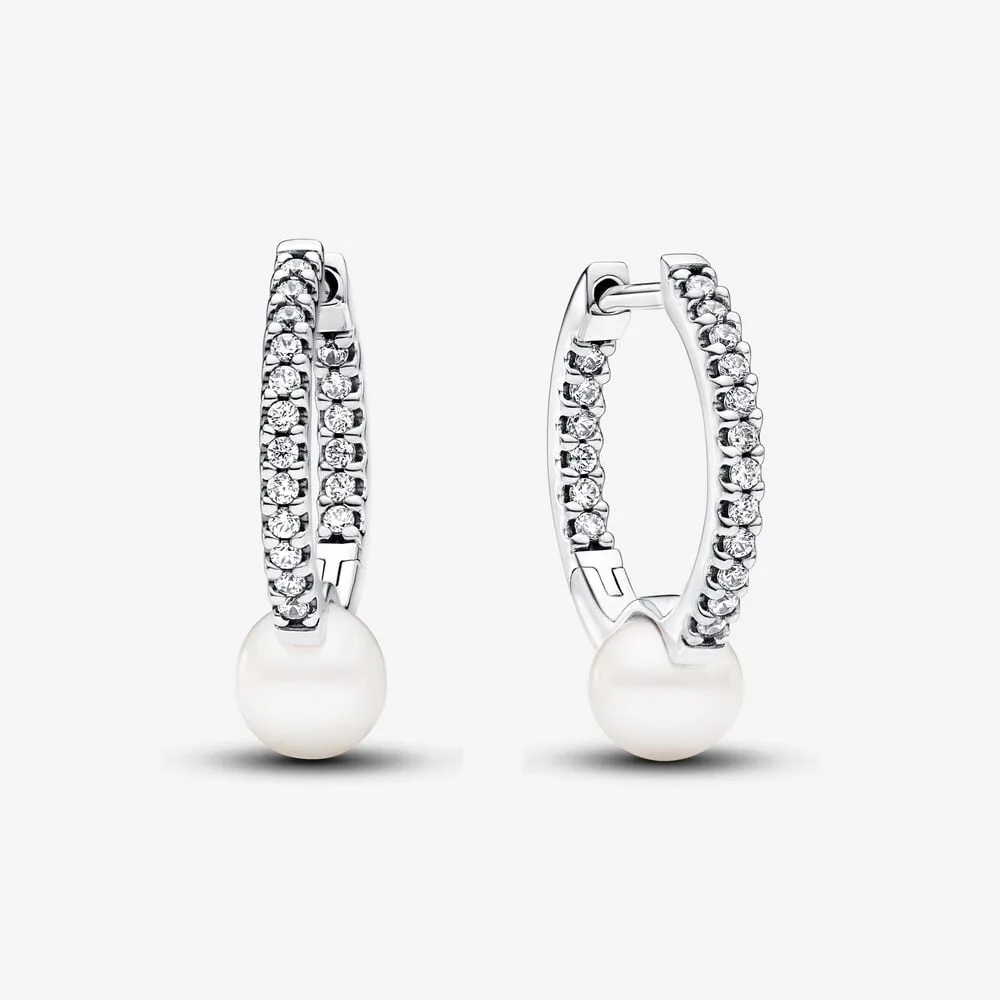 pandora behandlet ferskvannskulturperle og pavé øreringer 293171c01