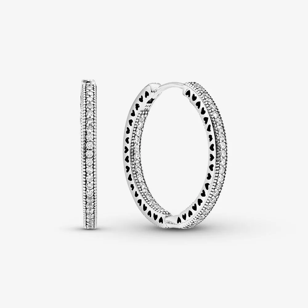 pandora gnister og hjerter øredobber 296319cz