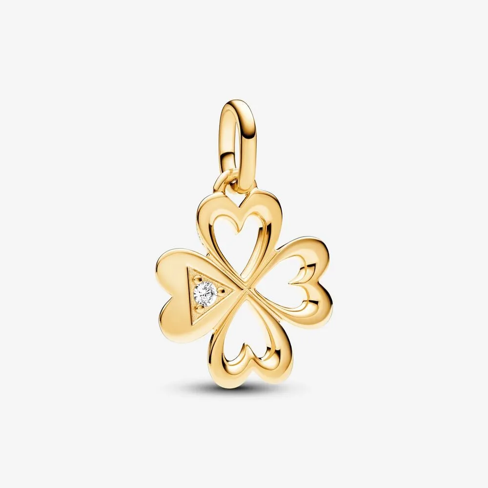 pandora me hjerte firkløver flat charm 763034c01
