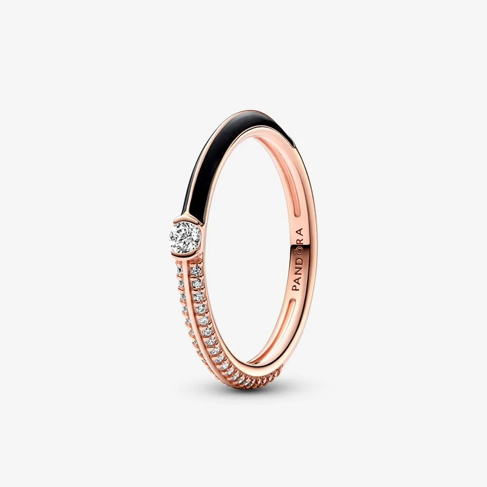 Pandora ME Pavé og Svart Dobbel Ring - 182528C01
