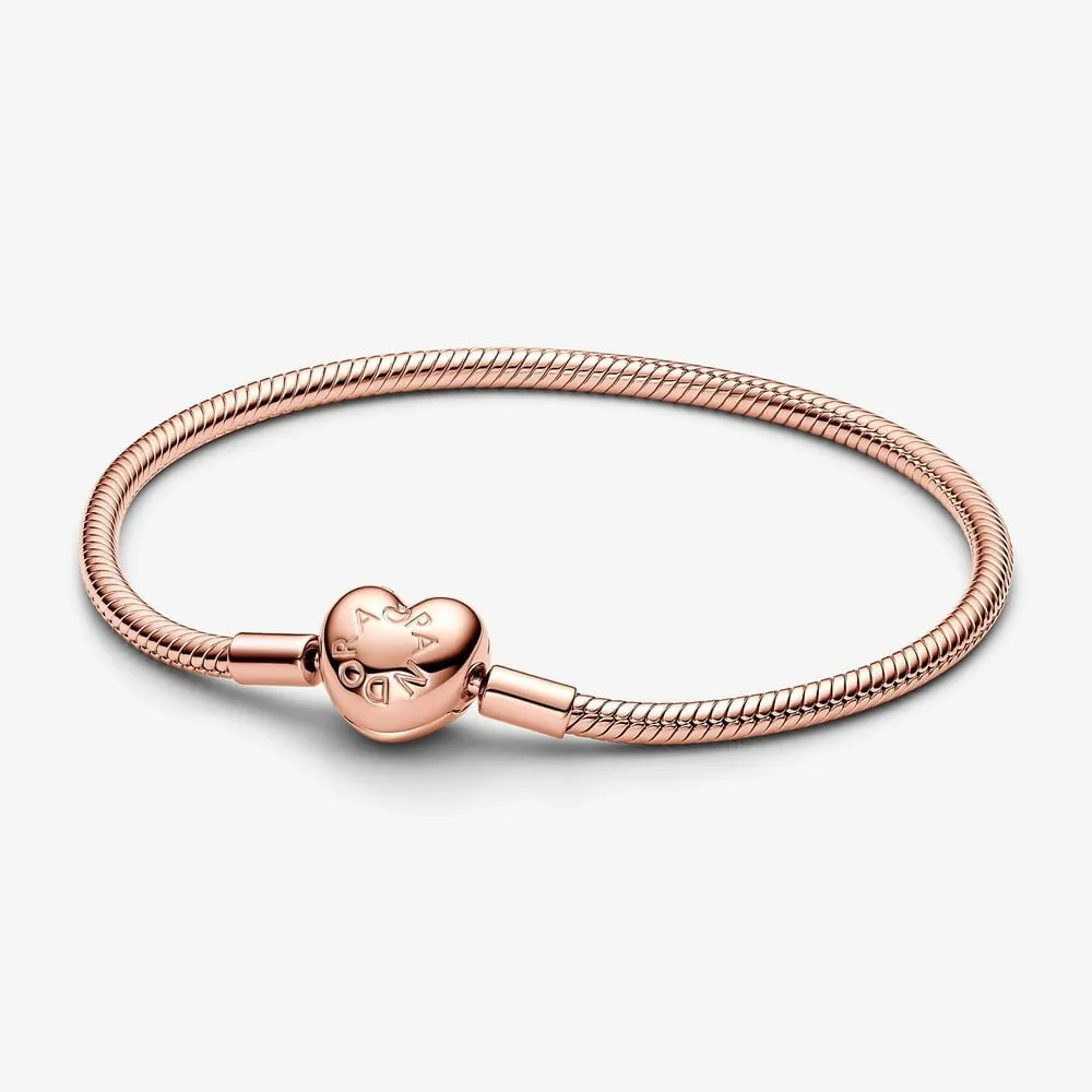 Pandora Moments Slangekjedearmbånd med Hjerteformet Lås - 583050C00
