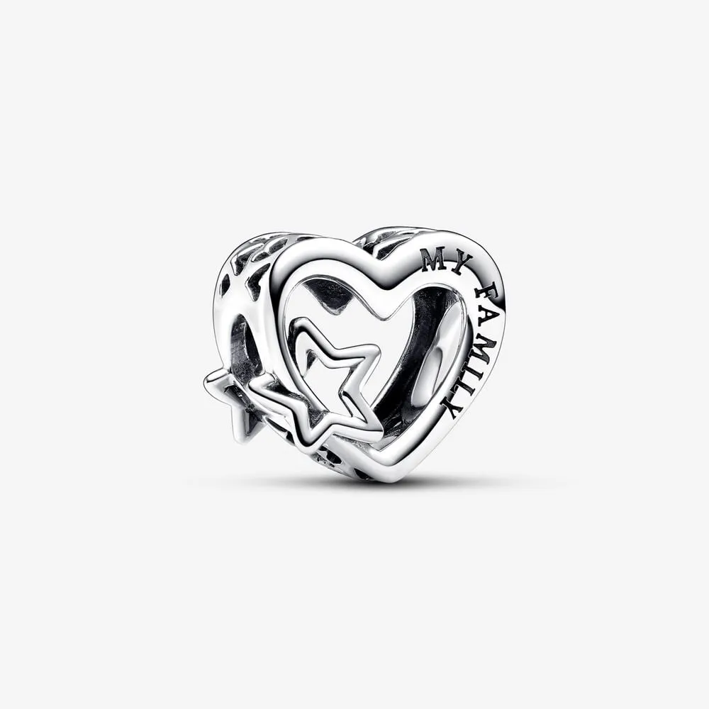 Pandora Openwork Familiehjerte og Stjerne Charm - 792829C00