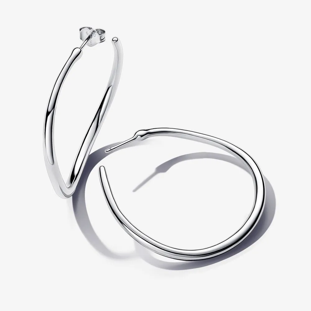 pandora organisk formet 42 mm åpen hoop øreringer 293299c00