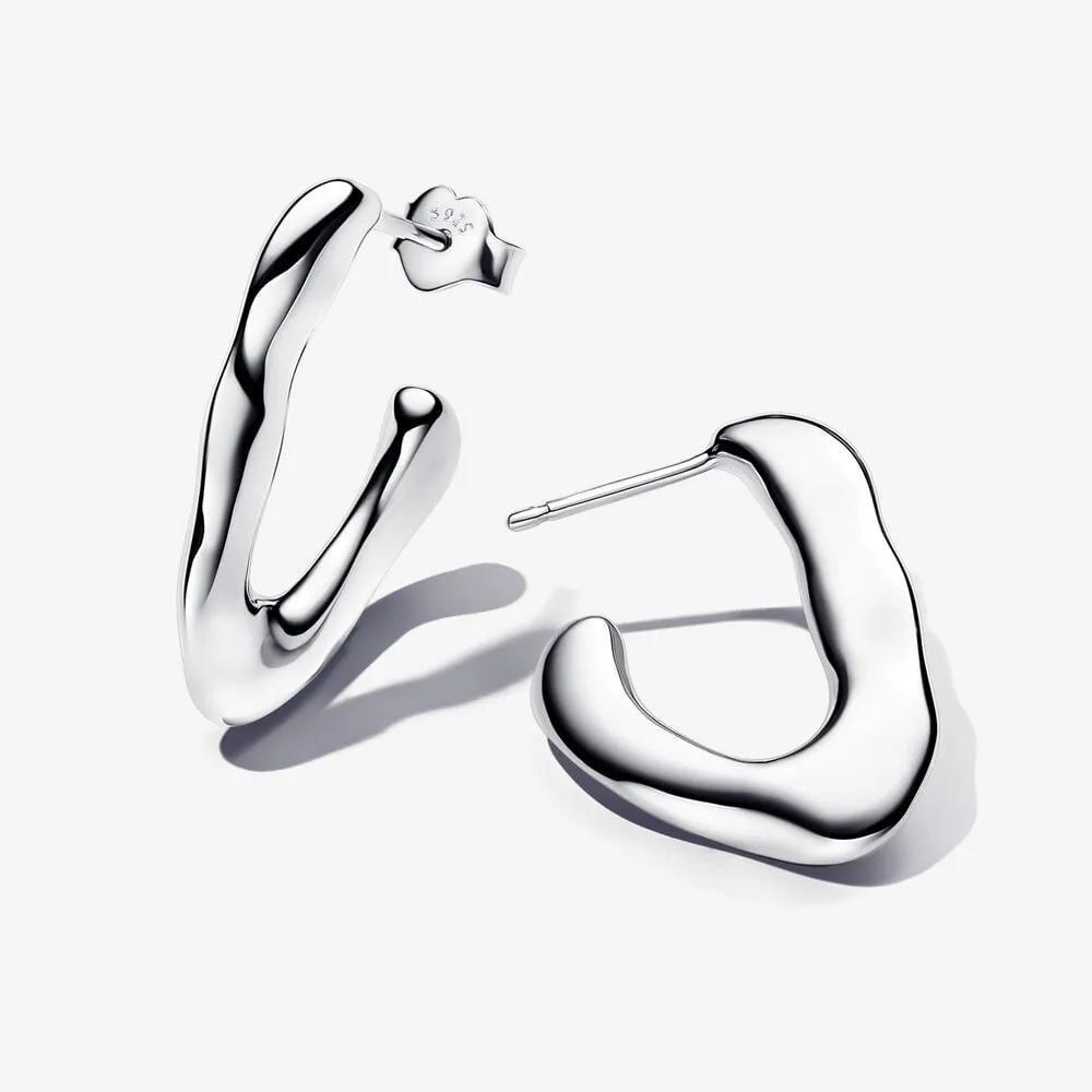 pandora organisk v formet åpen hoop øreringer 293290c00