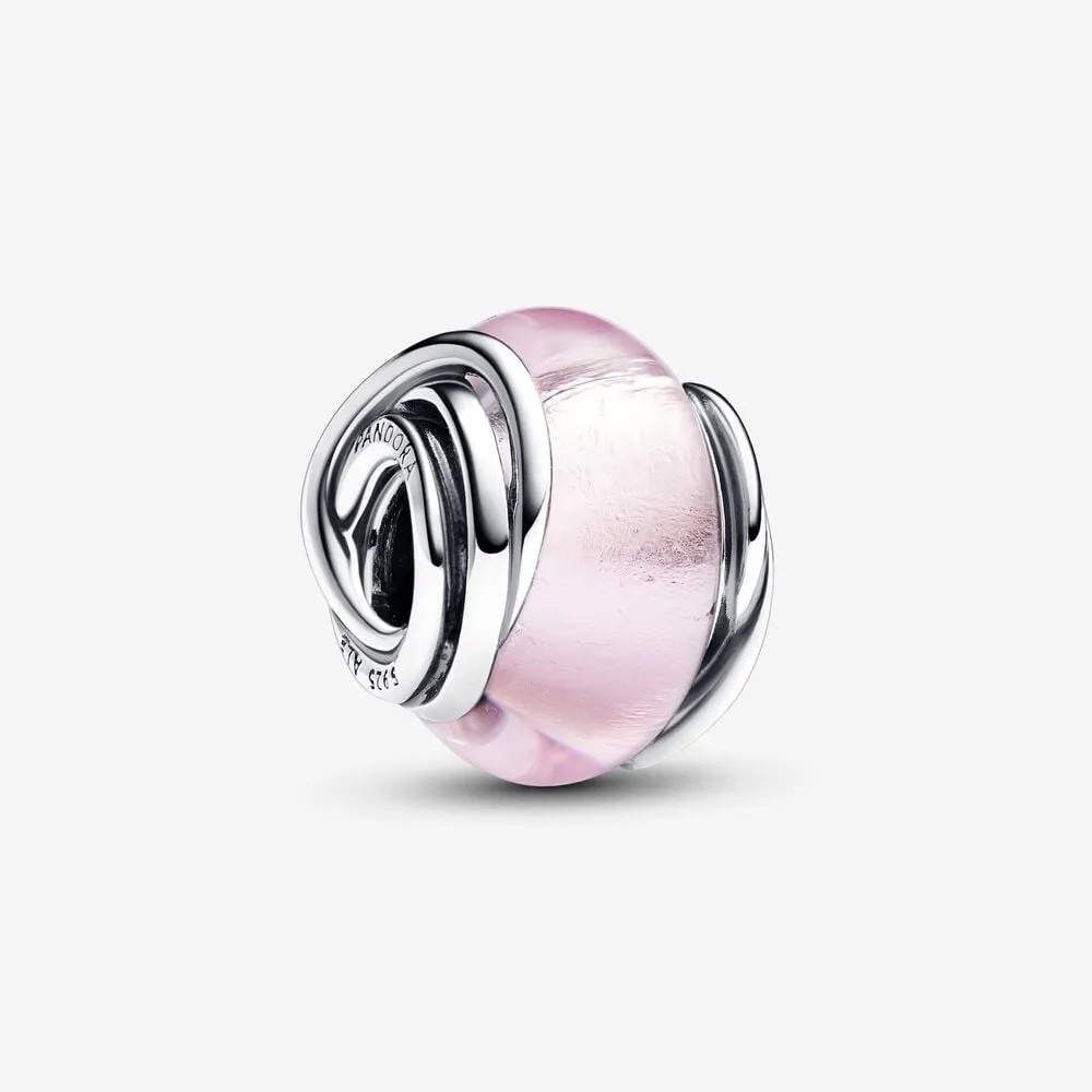 Pandora Rund Rosa Muranoglass Charm - 793241C00
