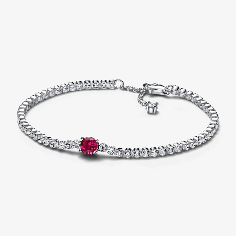 pandora rødt funklende rundt pavé tennisarmbånd 592403c01