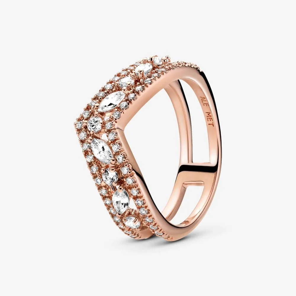 Pandora Skinnende Marquise Dobbel Ønskebein Ring - 189095C01