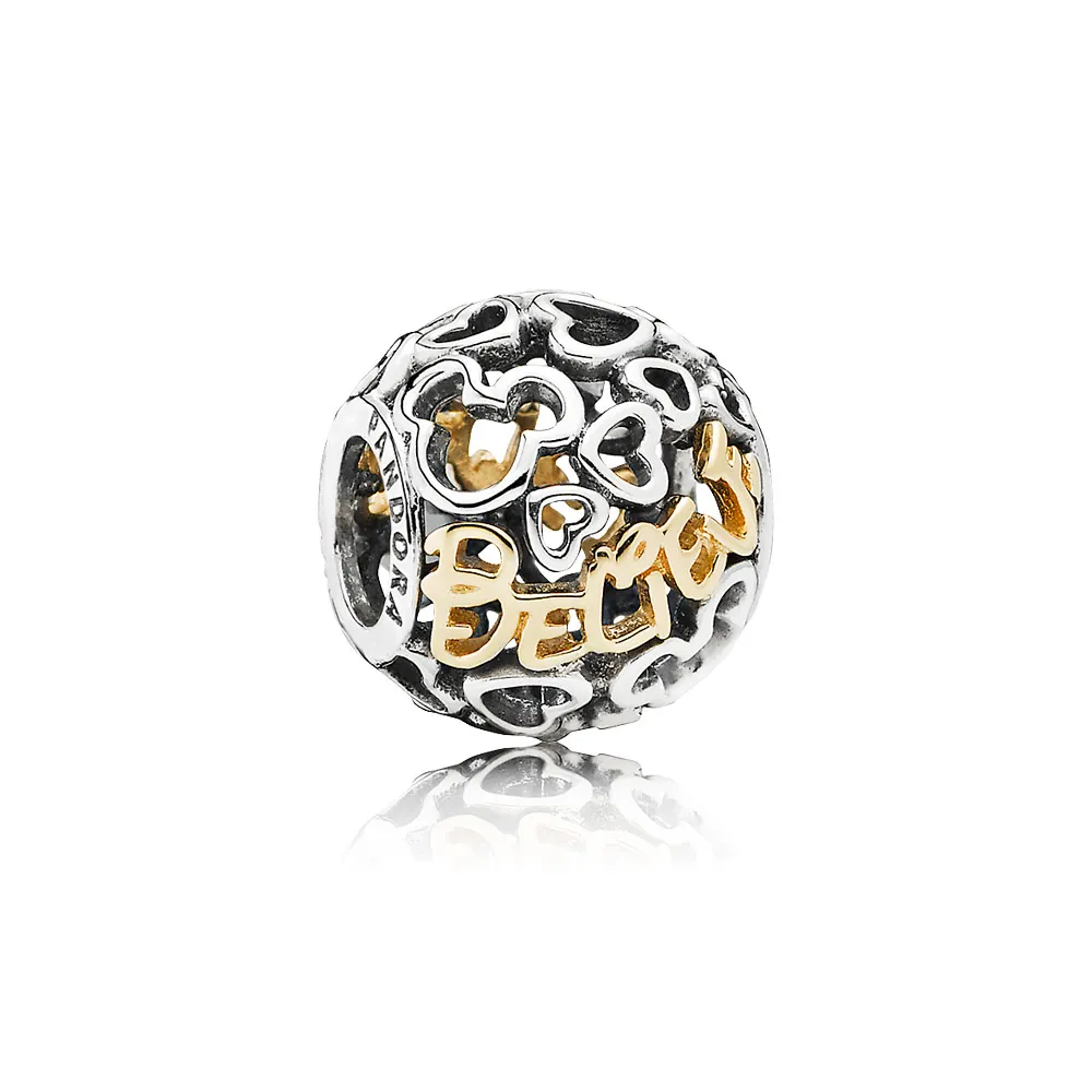 disney believe silver charm with 14k 791436