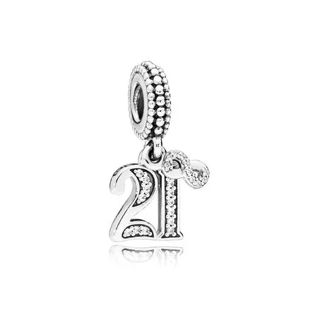 pandora 21 years of love hengende charm 797263cz
