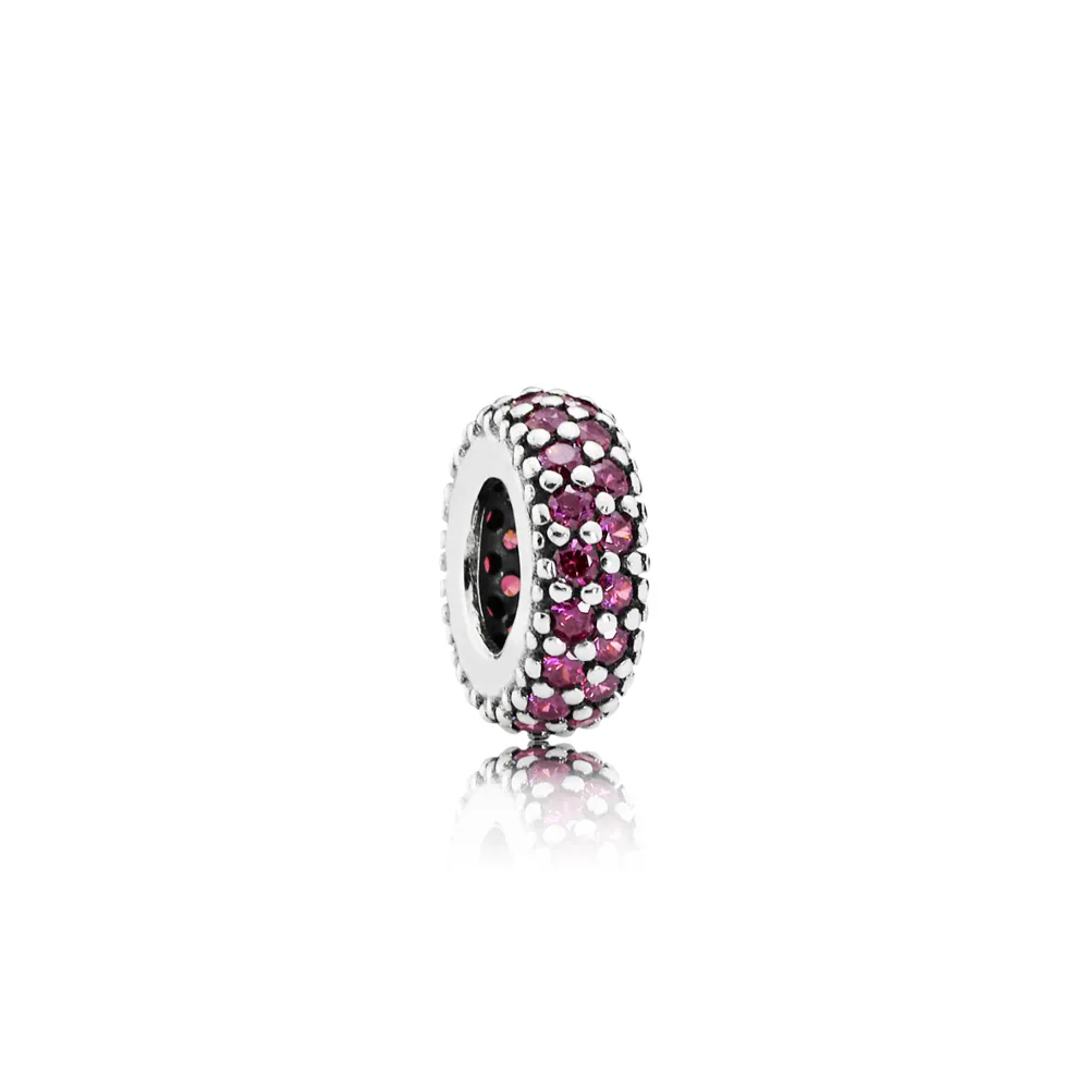 Pandora Abstrakt avstandsstykke i sølv med røde cubic zirconia - 791359CZR