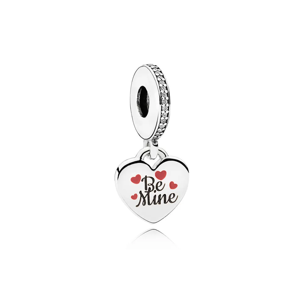PANDORA Be Mine Dangle Charm, Burgundy & Black Emalje - ENG792017CZ_4