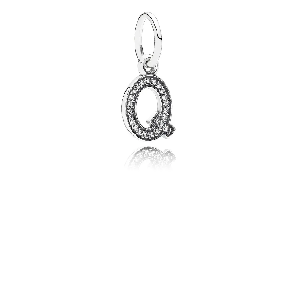 pandora bokstaven q hengende charm 791329cz