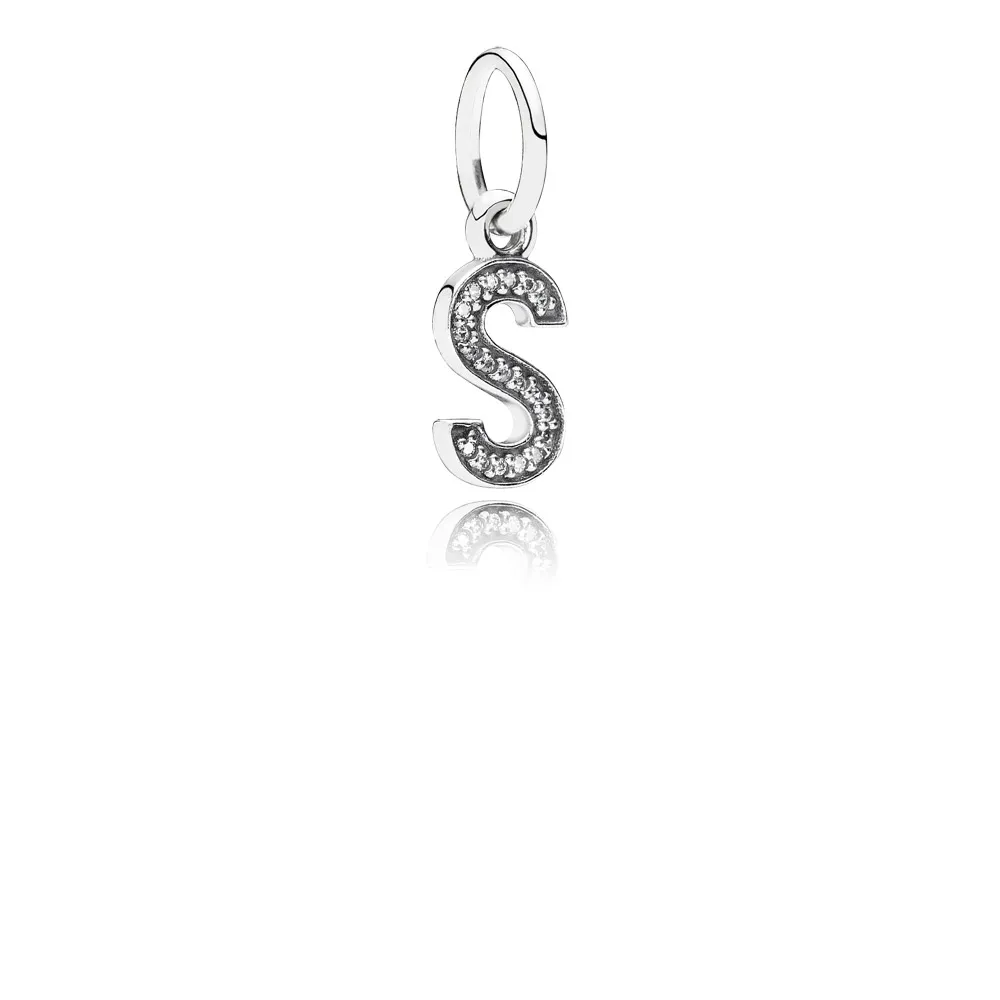 pandora bokstaven s hengende charm 791331cz