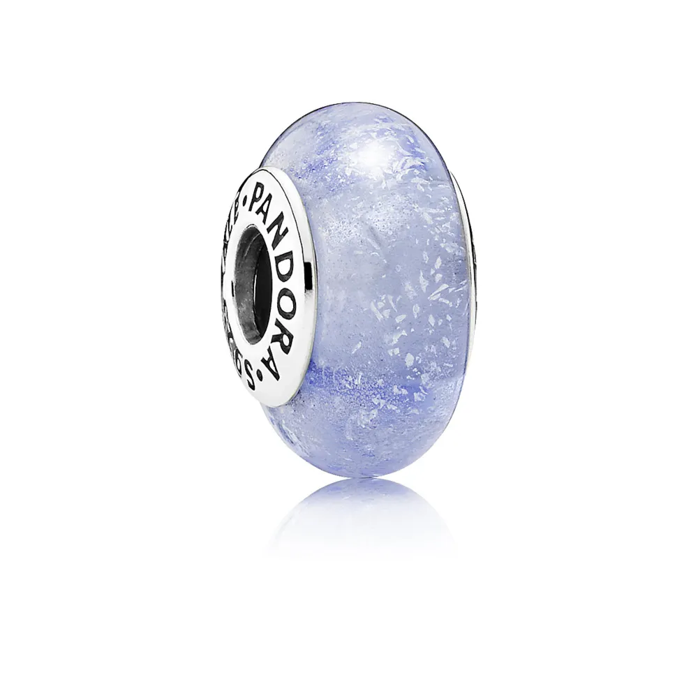 pandora disney cinderella silver charm with blue fluorescent murano glass 791640
