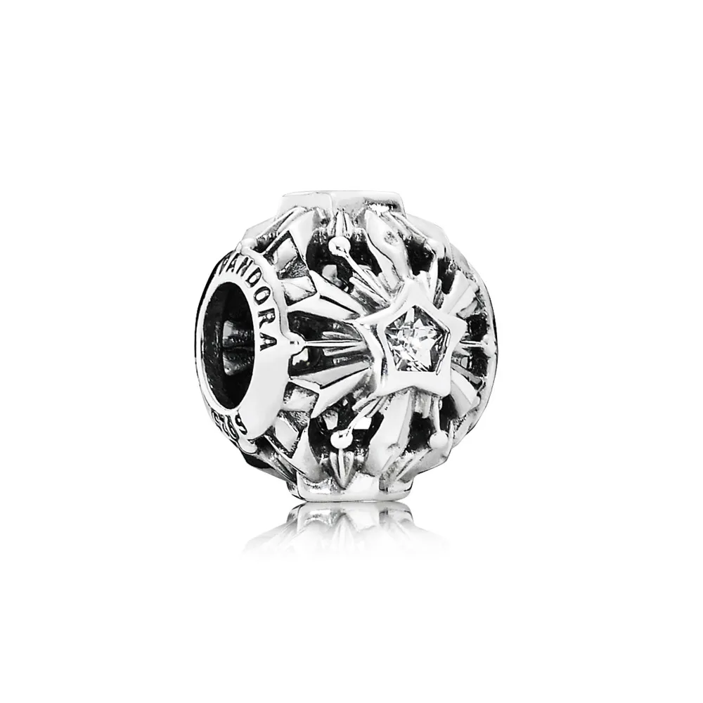 pandora disney frozen snowflake openwork silver charm with cubic zirconia 791563cz