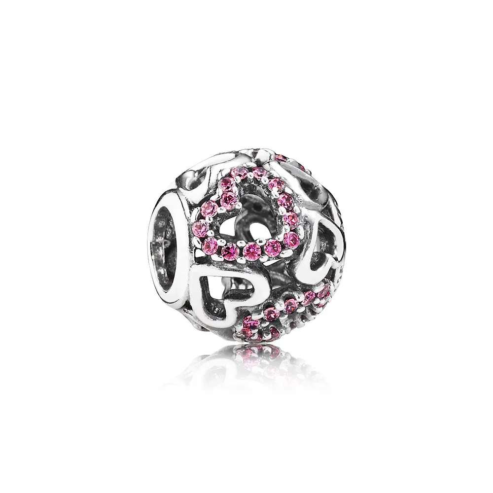 pandora fancy pink falling in love openwork charm 791424czs
