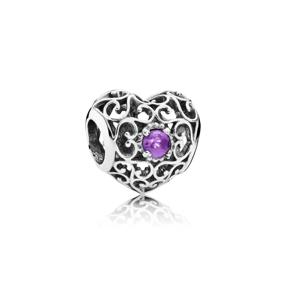 pandora february signature heart charm 791784sam