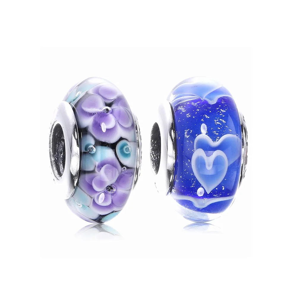 PANDORA Flower Glass Murano Charm - PL00053-1