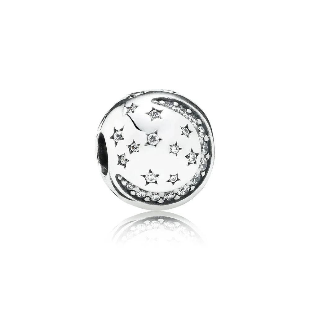 pandora funklende måne og stjerne klemmecharm 791386cz