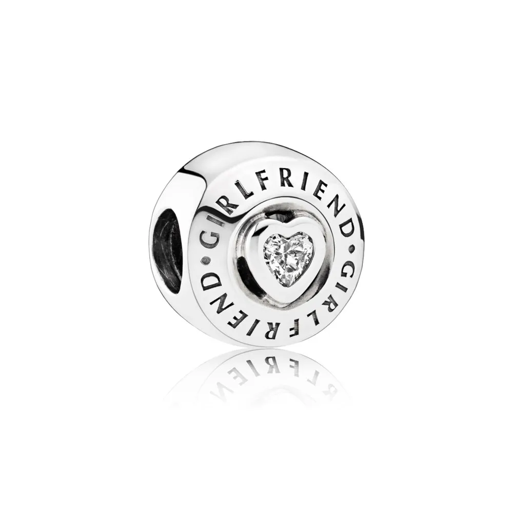 Pandora Girlfriend silver charm with clear cubic zirconia - 792145CZ