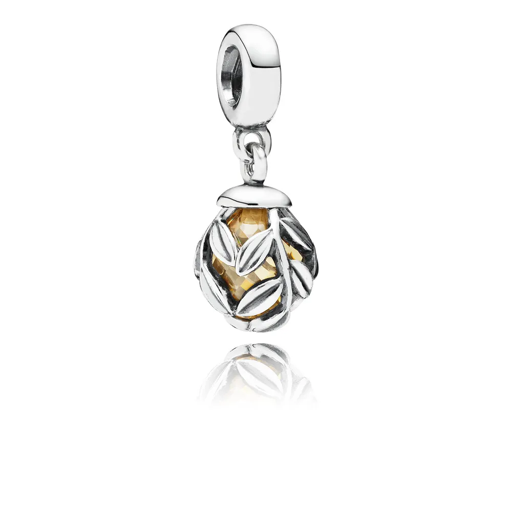 pandora gyldne blader hengende charm 791407ccz