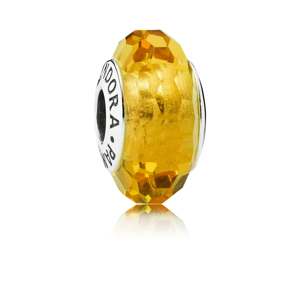 pandora gyllent fasettert glasscharm mellomledd 791629