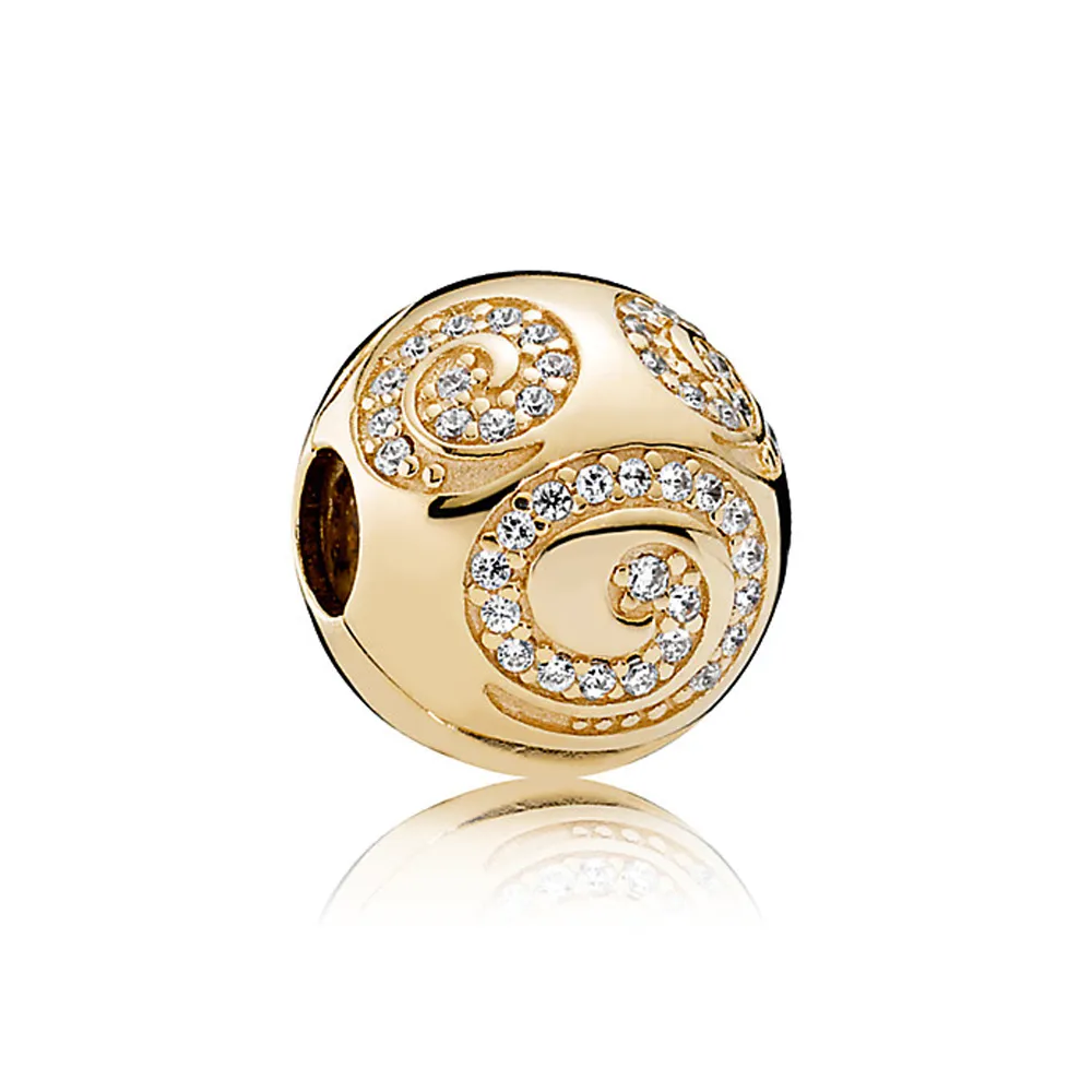 PANDORA Mikke Mus Gold Swirl Charm Clip - 7501055890729P