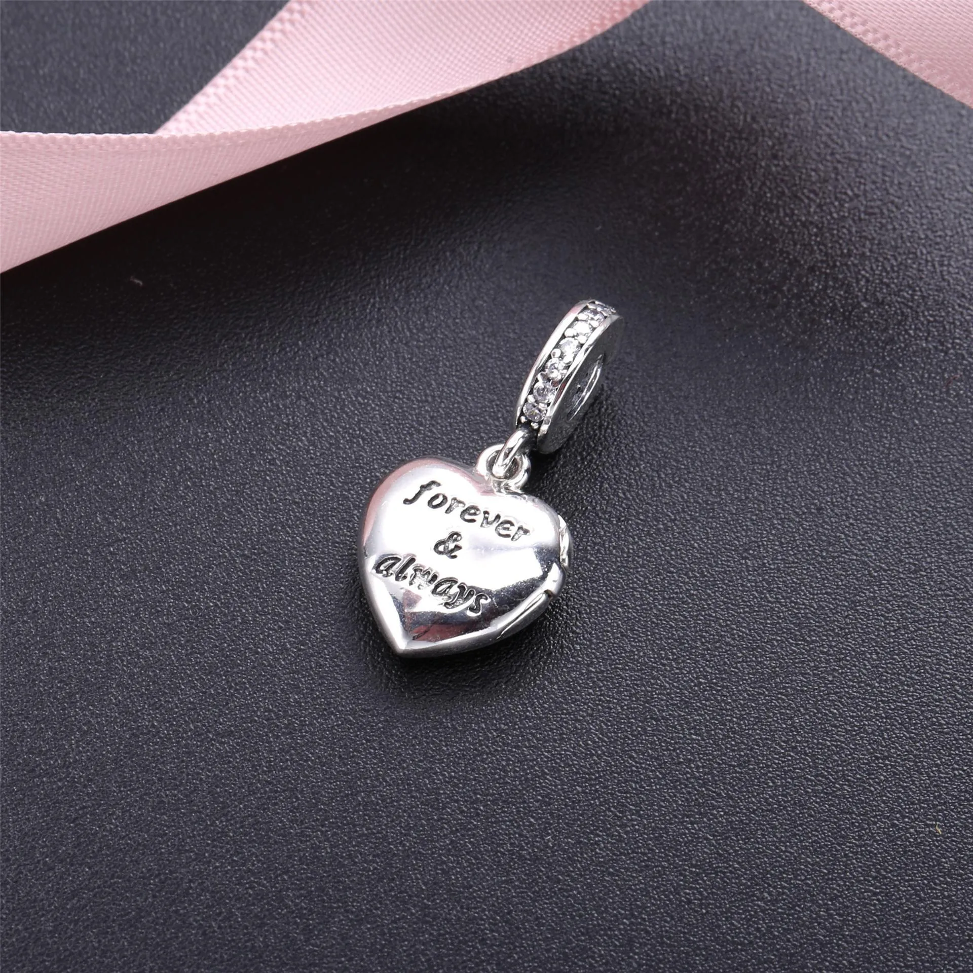 Pandora Mitt vakre konehjerte sølv dingler med cubic zirconia - 791524CZ