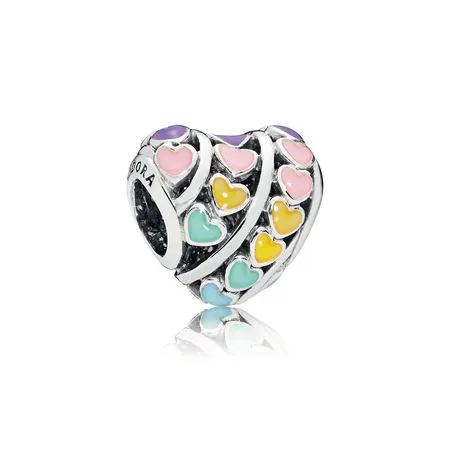 pandora multi colour hearts charm 797019enmx