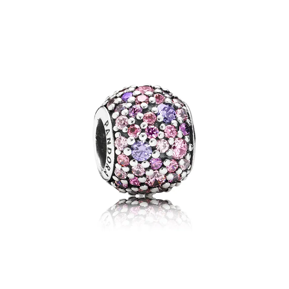 Pandora Pink Mix Pavé Ball Charm - 791261ACZMX
