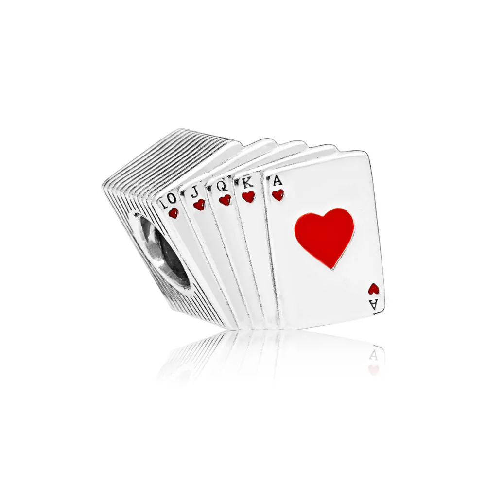 Pandora Playing cards silver charm with red enamel - 797195EN09