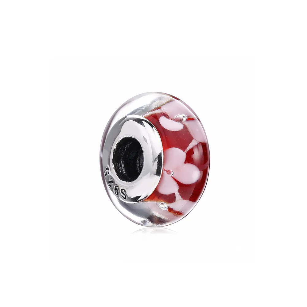 PANDORA Plommeblomst Glass Murano Charm - PL00065-1