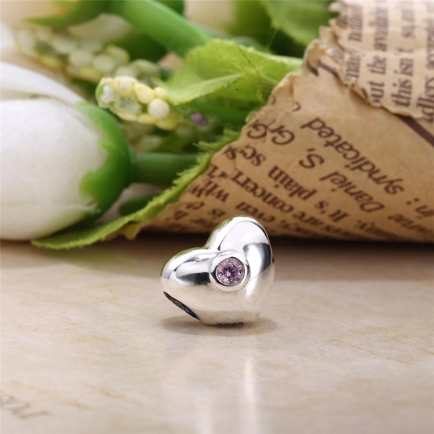 Pandora Rosa, glitrende hjerte, charm - 790134PCZ